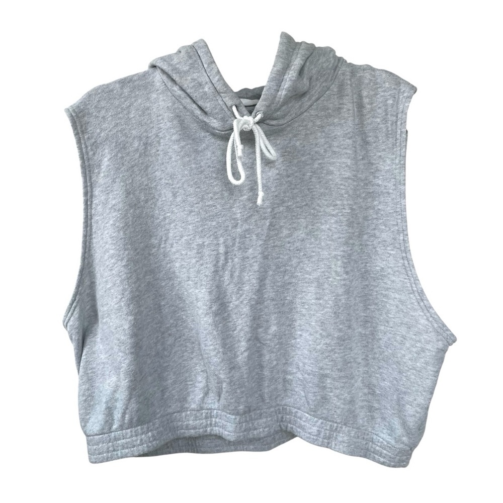 Aerie Light Gray Sleeveless Cropped Hoodie Sweatshirt XXL